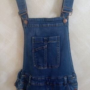 Vibrant Dark Blue Denim Overall Romper
